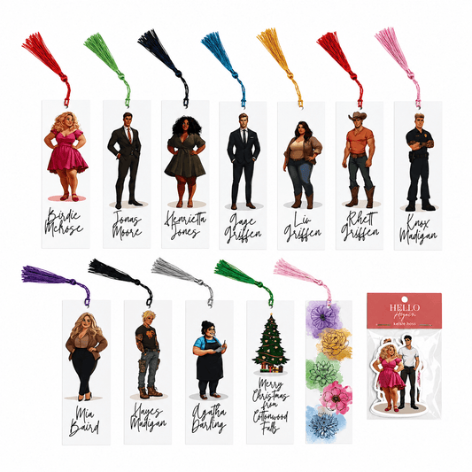 Collection of colorful bookmarks with character illustrations and tassels on a white background.
