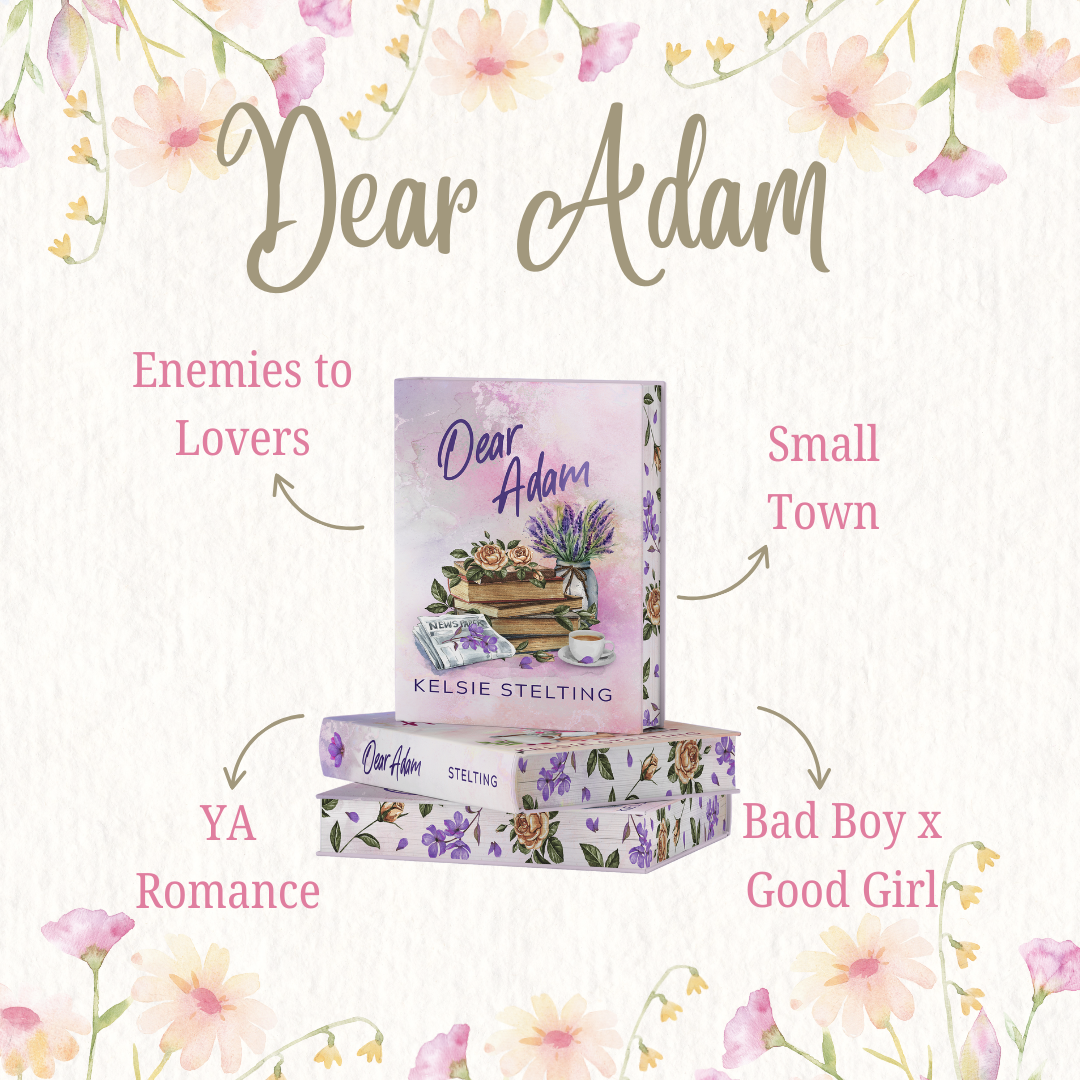 Dear Abby 
Enemies to Lovers
Small Town 
YA Romance
Bad Boy X Good Girl 
A paperback named Dear Abby is displayed with a floral background
