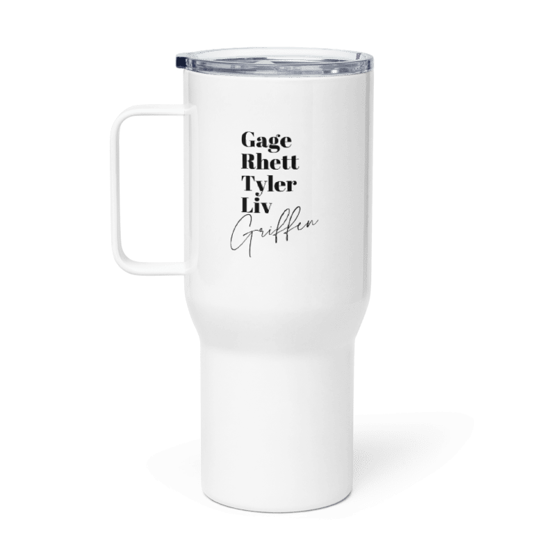 Griffen Family Travel mug with a handle