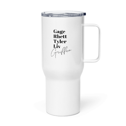 Griffen Family Travel mug with a handle