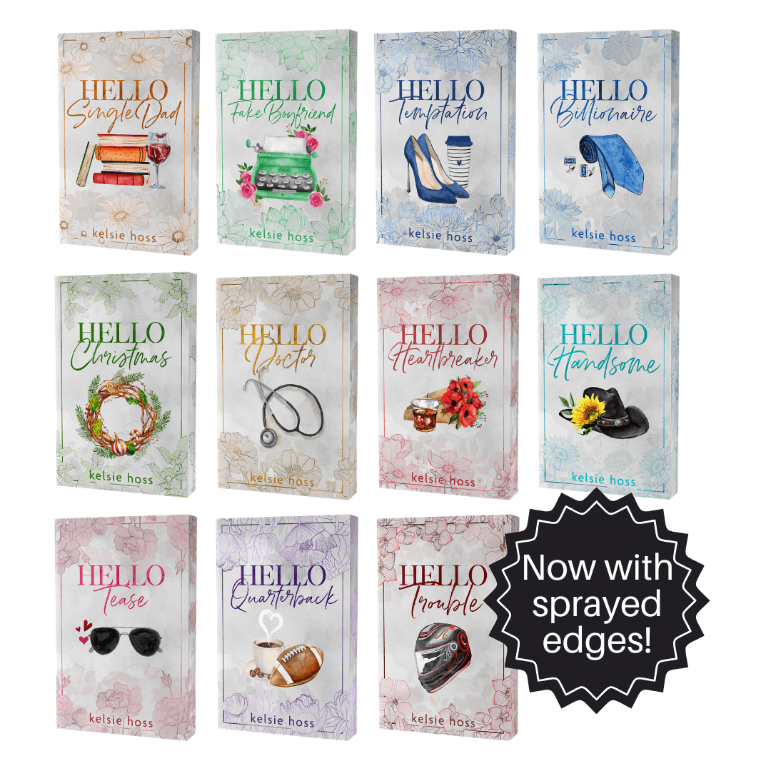 11 hello series paperbacks with floral sprayed edges