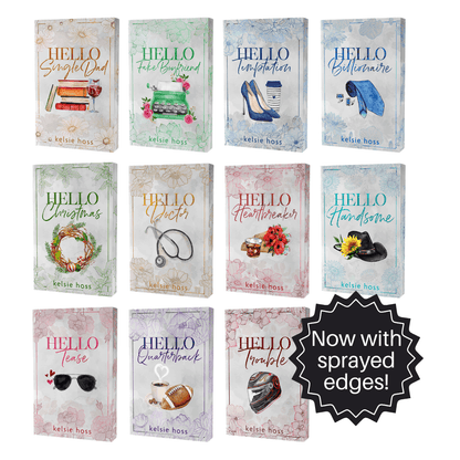 11 hello series paperbacks with floral sprayed edges