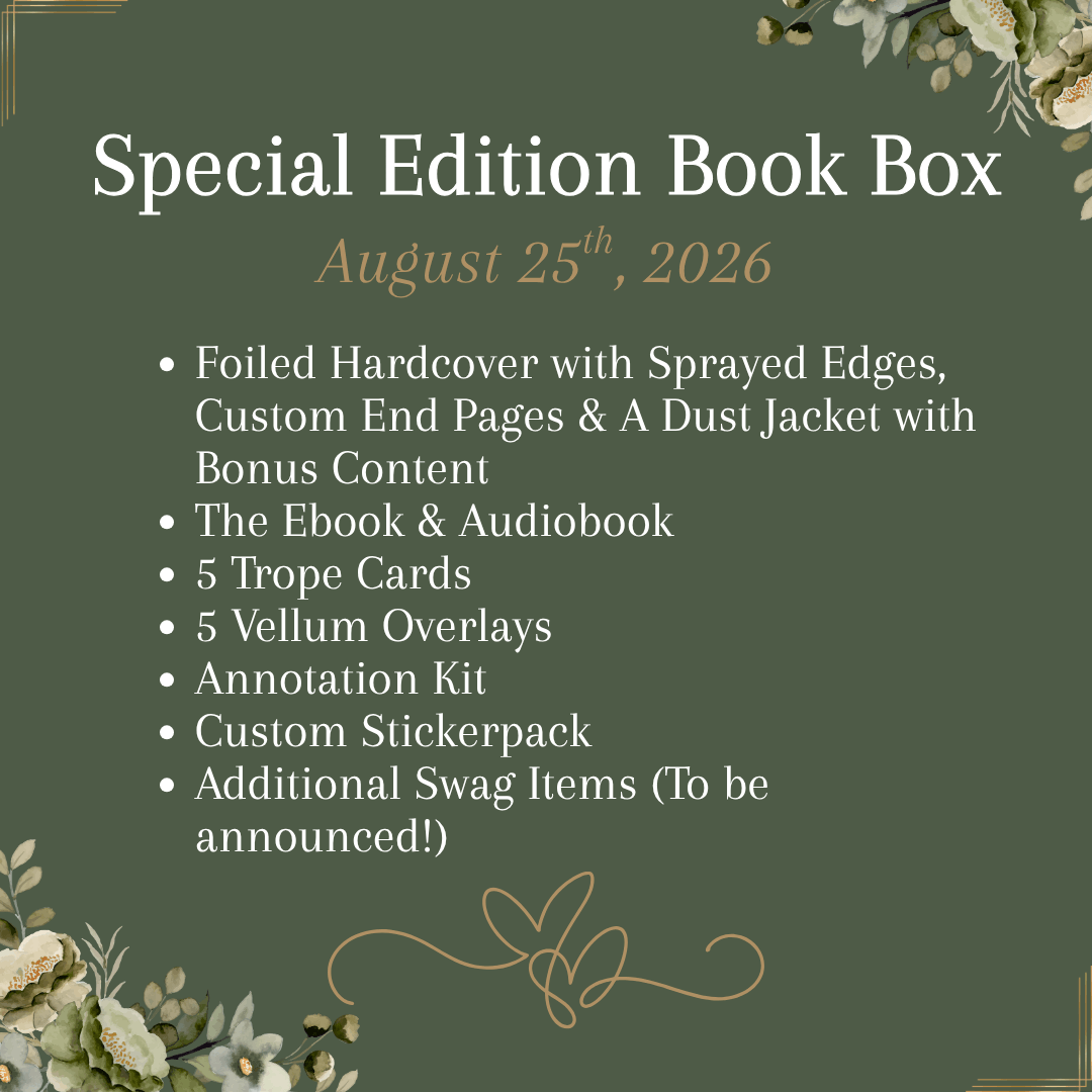 Promotional text for a 'Special Edition Book Box' with details on contents and release date.