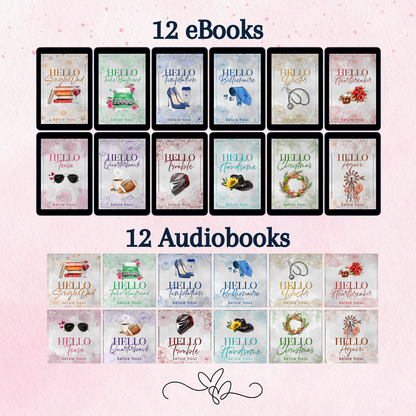 The entire of the Hello Series, 12 eBooks & 12 Audiobooks. 
