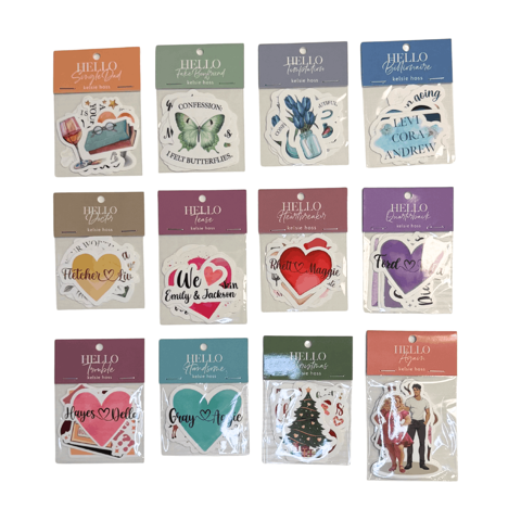 Twelve sticker packs that come in the collection