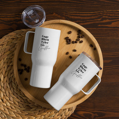 Griffen Family Travel mug with a handle